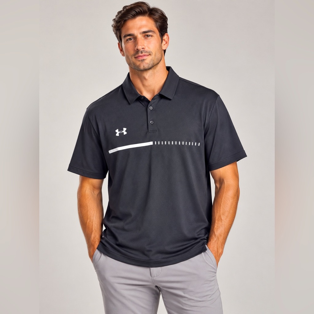 Under Armour Men’s L Black Loose Fit Performance Golf Polo